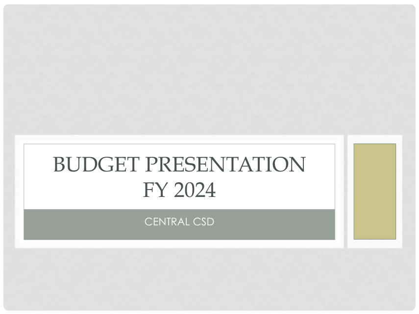 FY2024 Budget Presentation